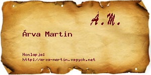 Árva Martin névjegykártya